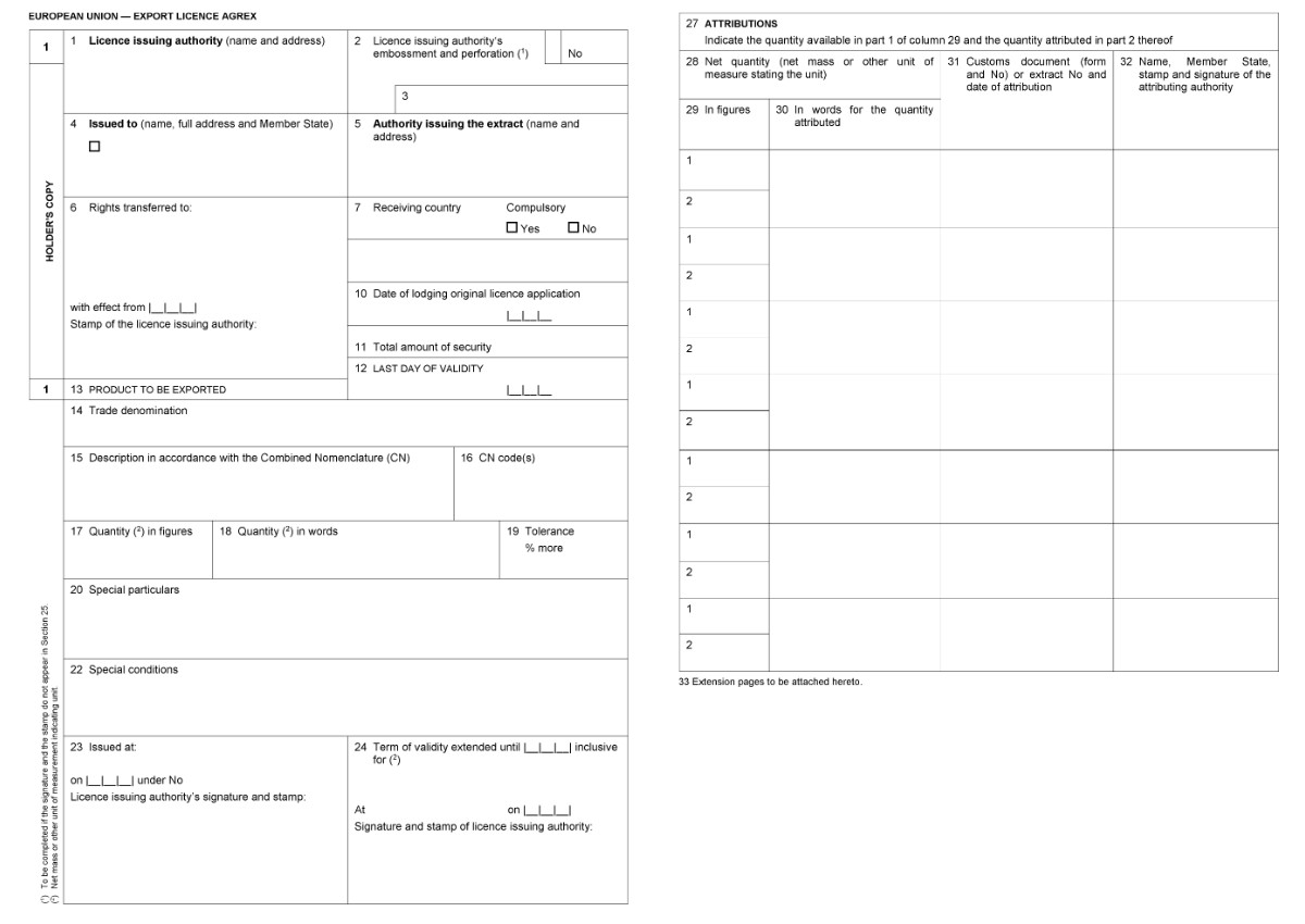 This picture represents a sample of a AGREX certificate