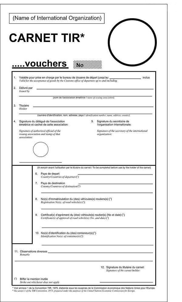 license sample export Carnet Single â€” for Logistics // Luxembourg Window TIR