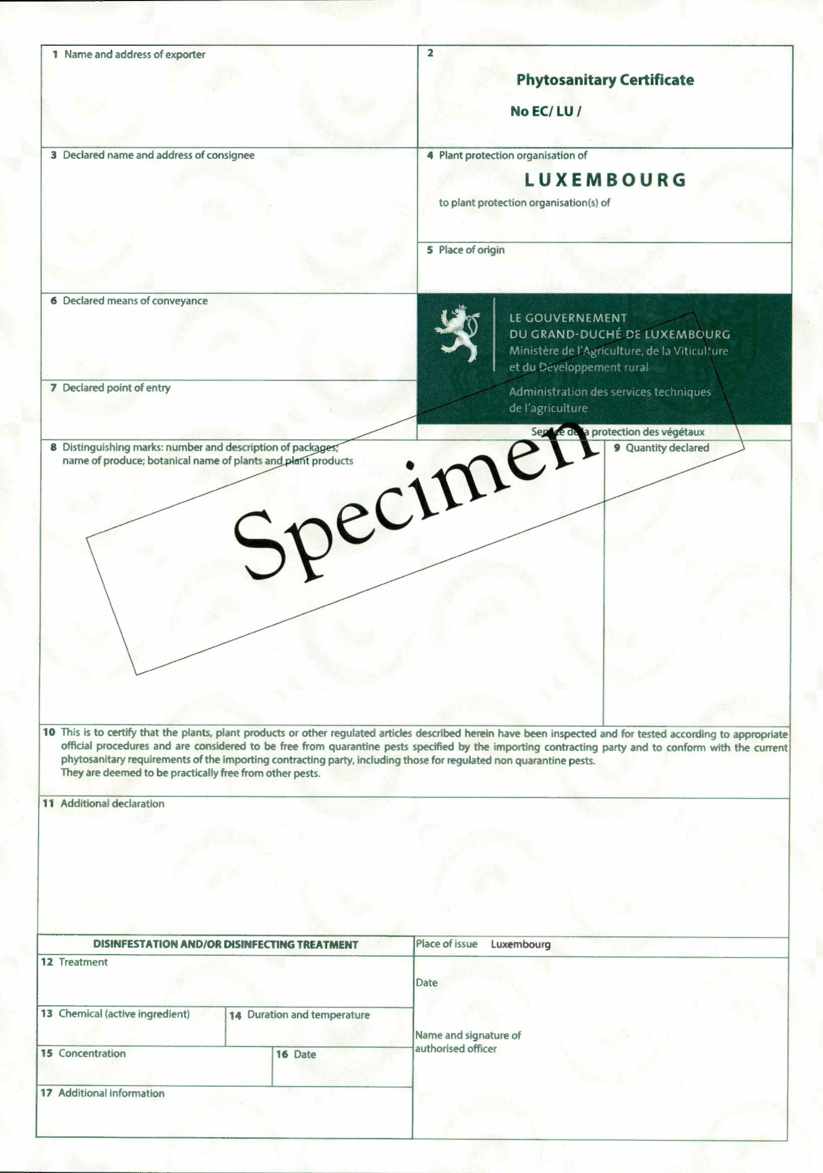  Phytosanitary Certificate Plant Passport Formalities Procedures 