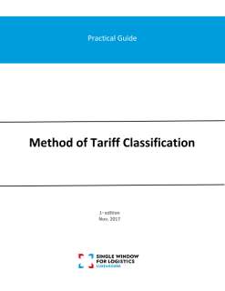 Practical guide: Method of tariff classification