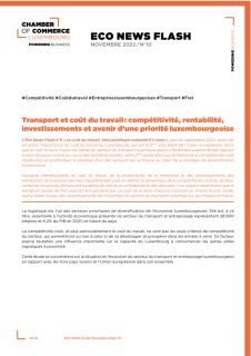 Transport et coût du travail: compétitivité, rentabilité, investissements et avenir d’une priorité luxembourgeoise